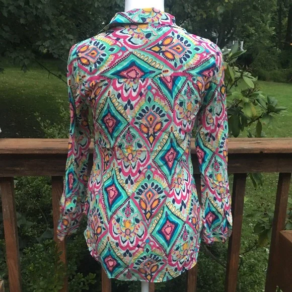 EUC Lilly Pulitzer Crown Jewels Boston Silk Top Jewel Cuff Size XS - Picture 14 of 15